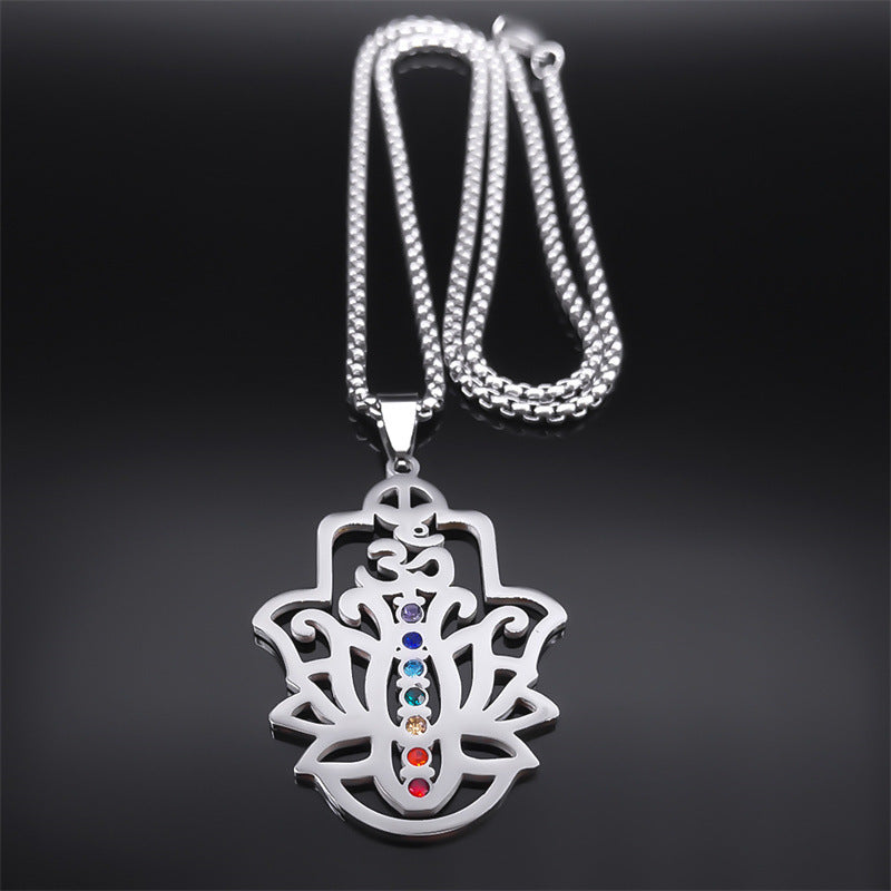 7 Chakras Lotus Om Essence Necklace