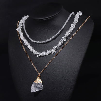 Celestial Clarity Quartz Crystal Necklace Set