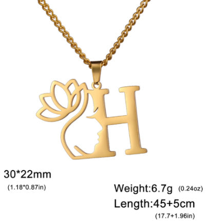 Lotus Harmony Initial Necklace