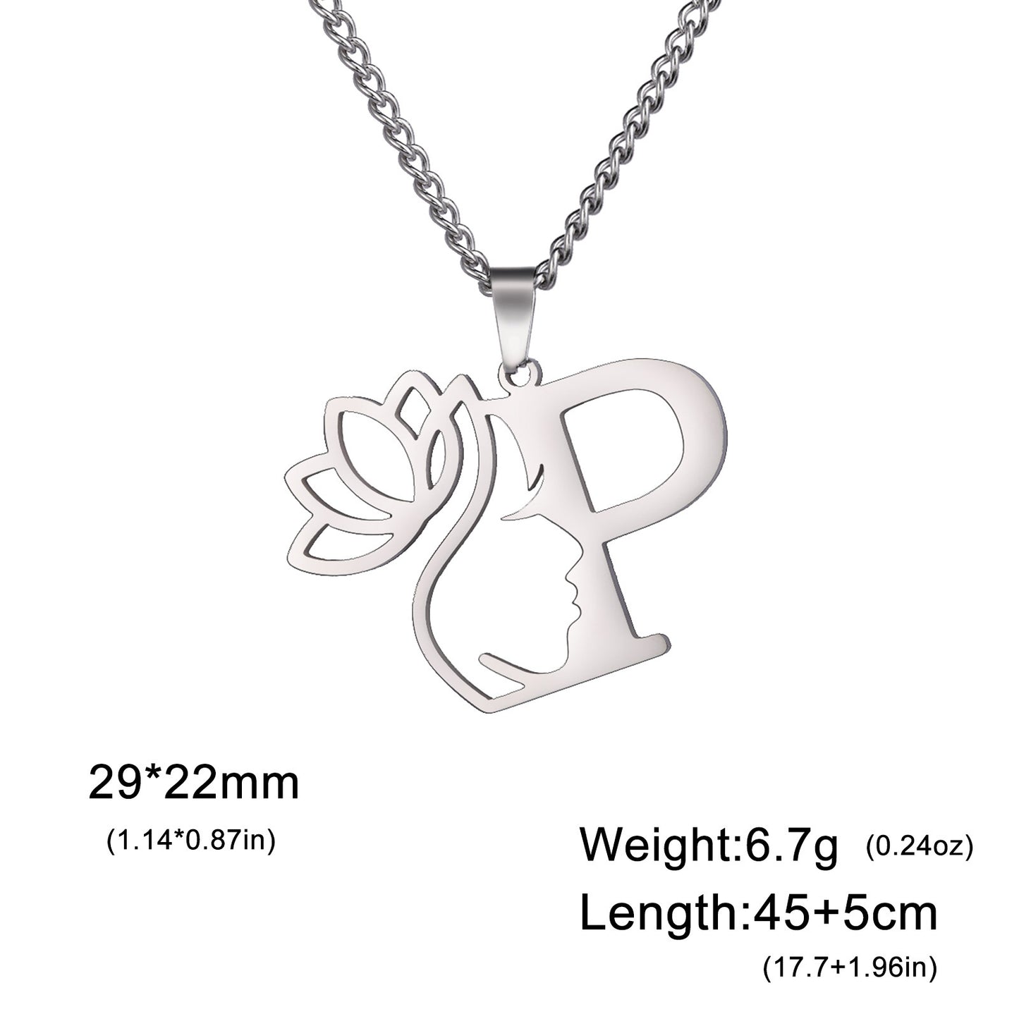 Lotus Harmony Initial Necklace