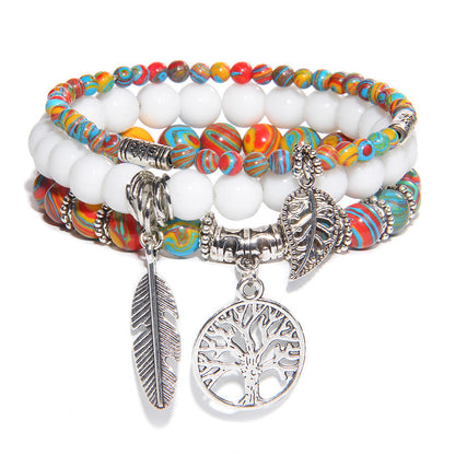 Tree of Tranquility Turquoise Crystal Bracelet Set