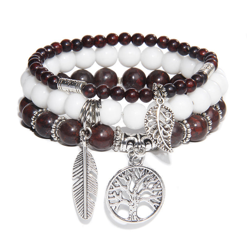 Tree of Tranquility Turquoise Crystal Bracelet Set