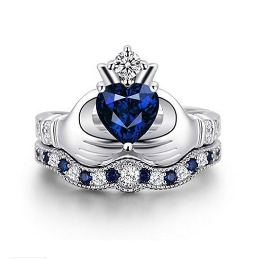 Claddagh Blueheart Ring Set