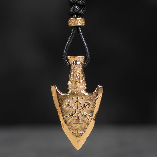 Golden Berserker Arrowhead Necklace
