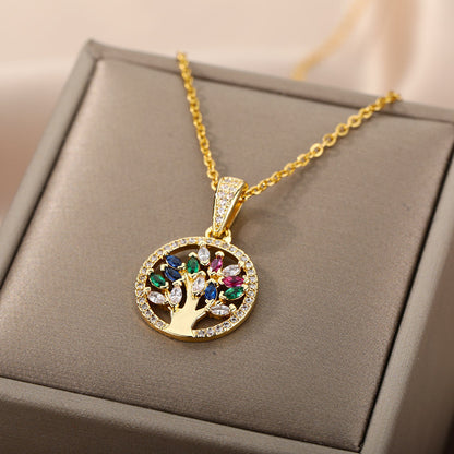 Radiant Crystal Tree of Life Necklace