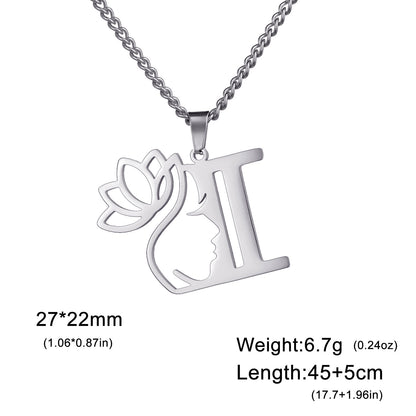 Lotus Harmony Initial Necklace