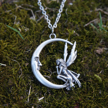 Lunar Enchantment Fairy Moon Necklace