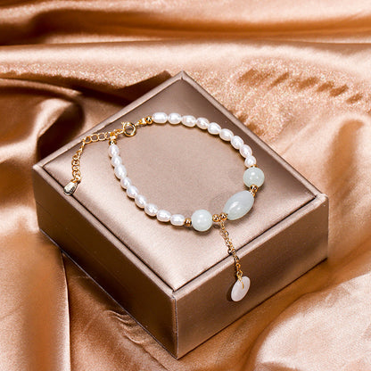 Serene Glow Pearl And Jade Bracelet