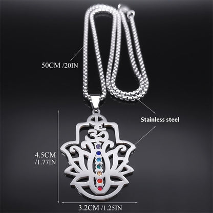 7 Chakras Lotus Om Essence Necklace