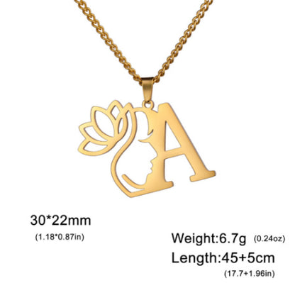 Lotus Harmony Initial Necklace