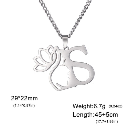 Lotus Harmony Initial Necklace