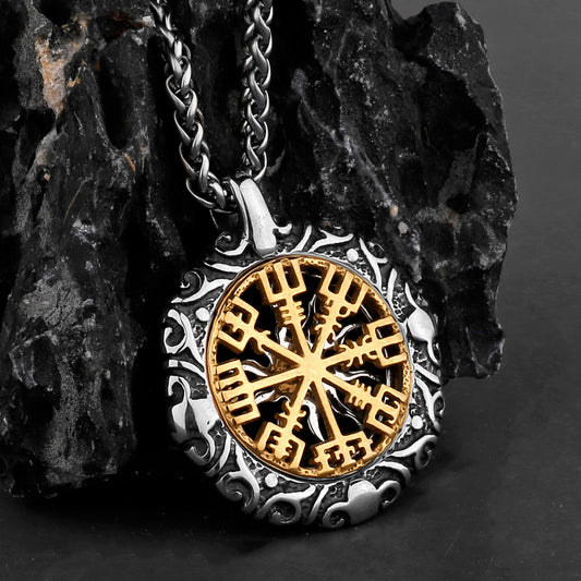 Golden Vegvisir Pathfinder Pendant
