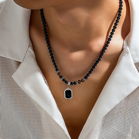 Obsidian Tiger Eye Necklace