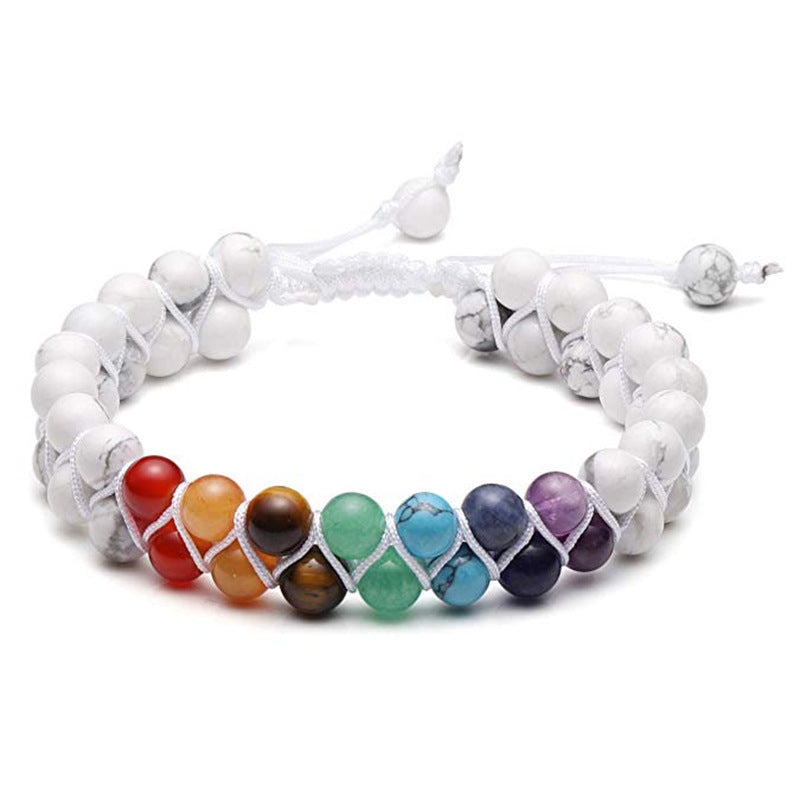 Om 7 Chakra Balance Crystal Bracelet