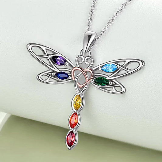 Seven Chakras Guardian Dragonfly Necklace