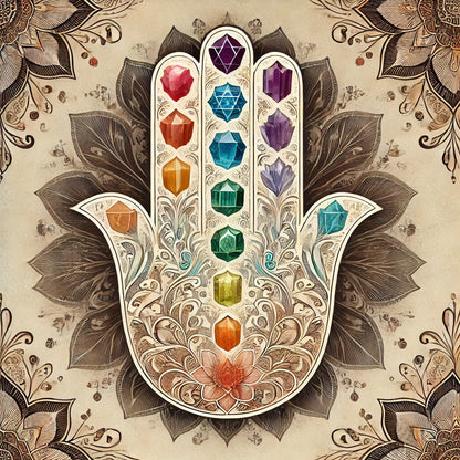 Guardian of Strength 7 Chakra Hamsa Necklace