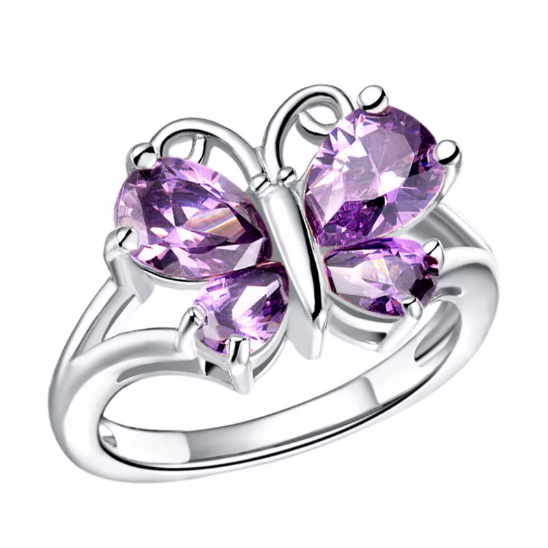 Amethyst Transformation Butterfly Ring