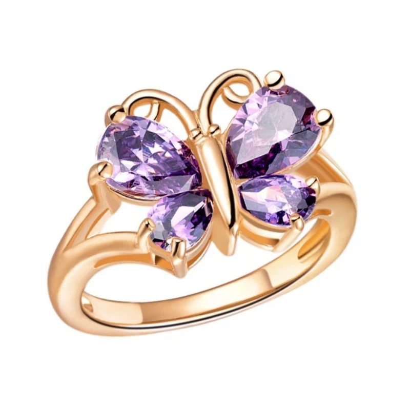 Amethyst Transformation Butterfly Ring