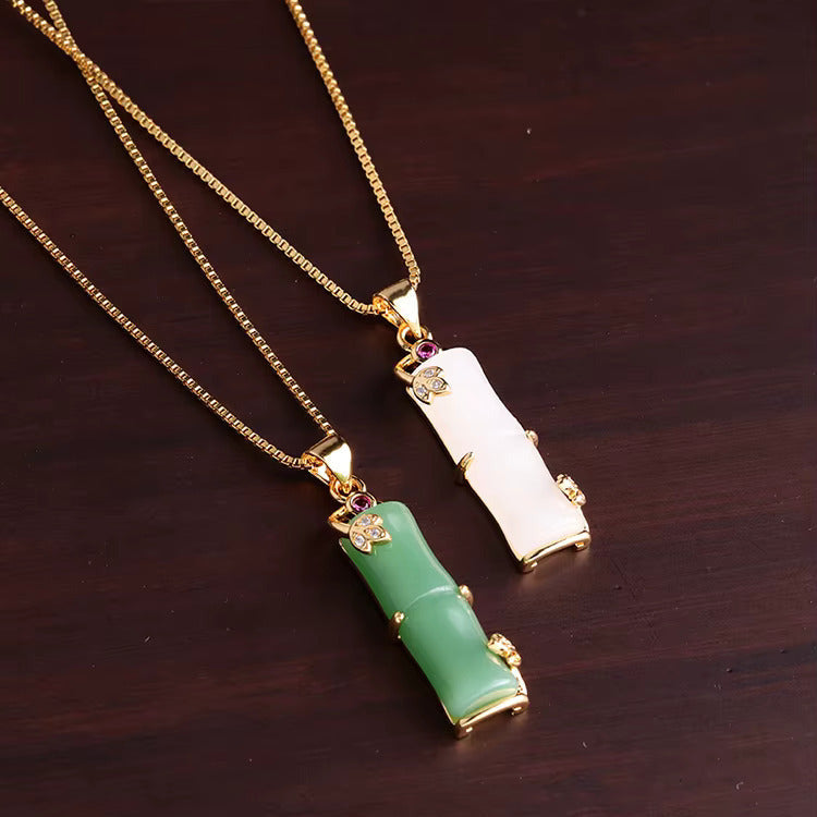 Bamboo Serenity Jade Necklace Set