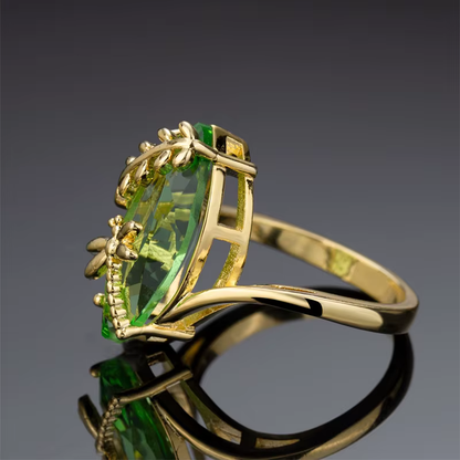 Peridot Grace Dragonfly Crystal Ring