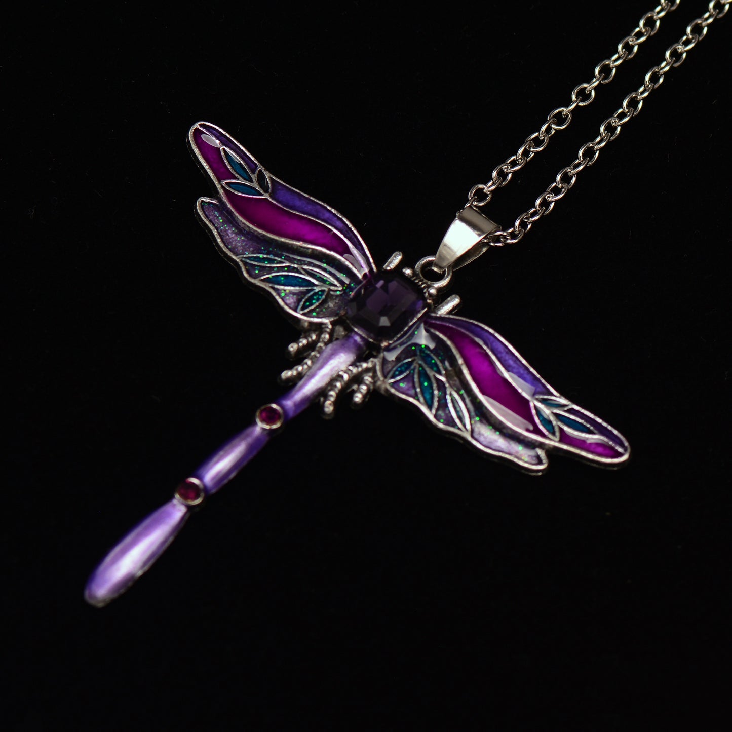 Wings of Renewal Dragonfly Crystal Necklace