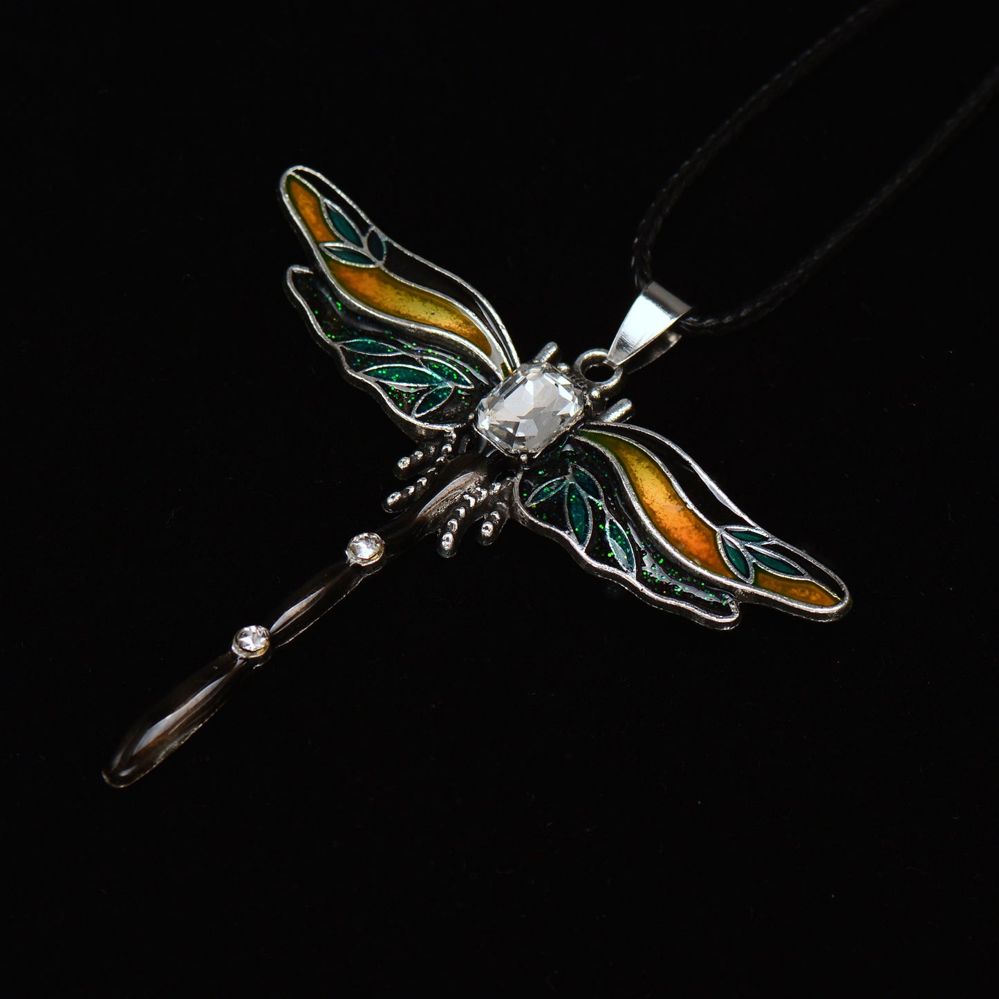 Wings of Renewal Dragonfly Crystal Necklace