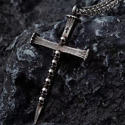 Skullblade Cross Necklace