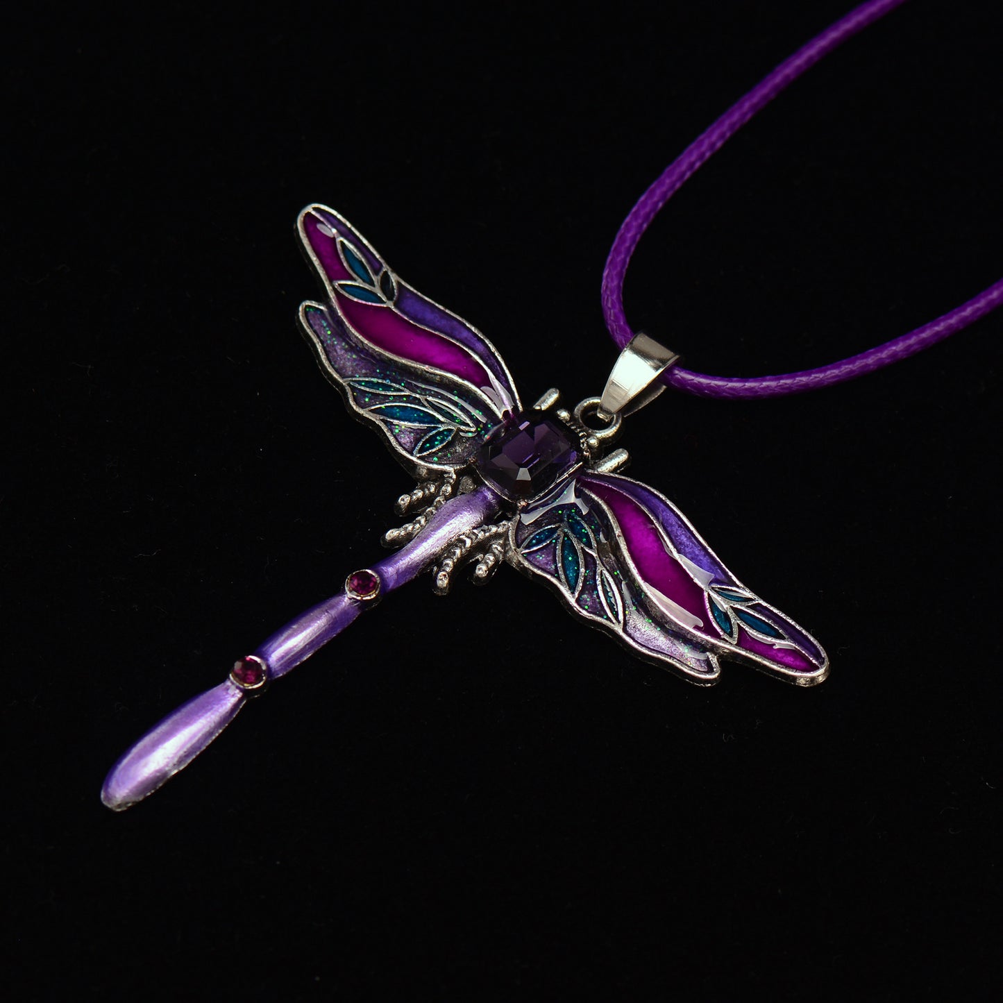 Wings of Renewal Dragonfly Crystal Necklace