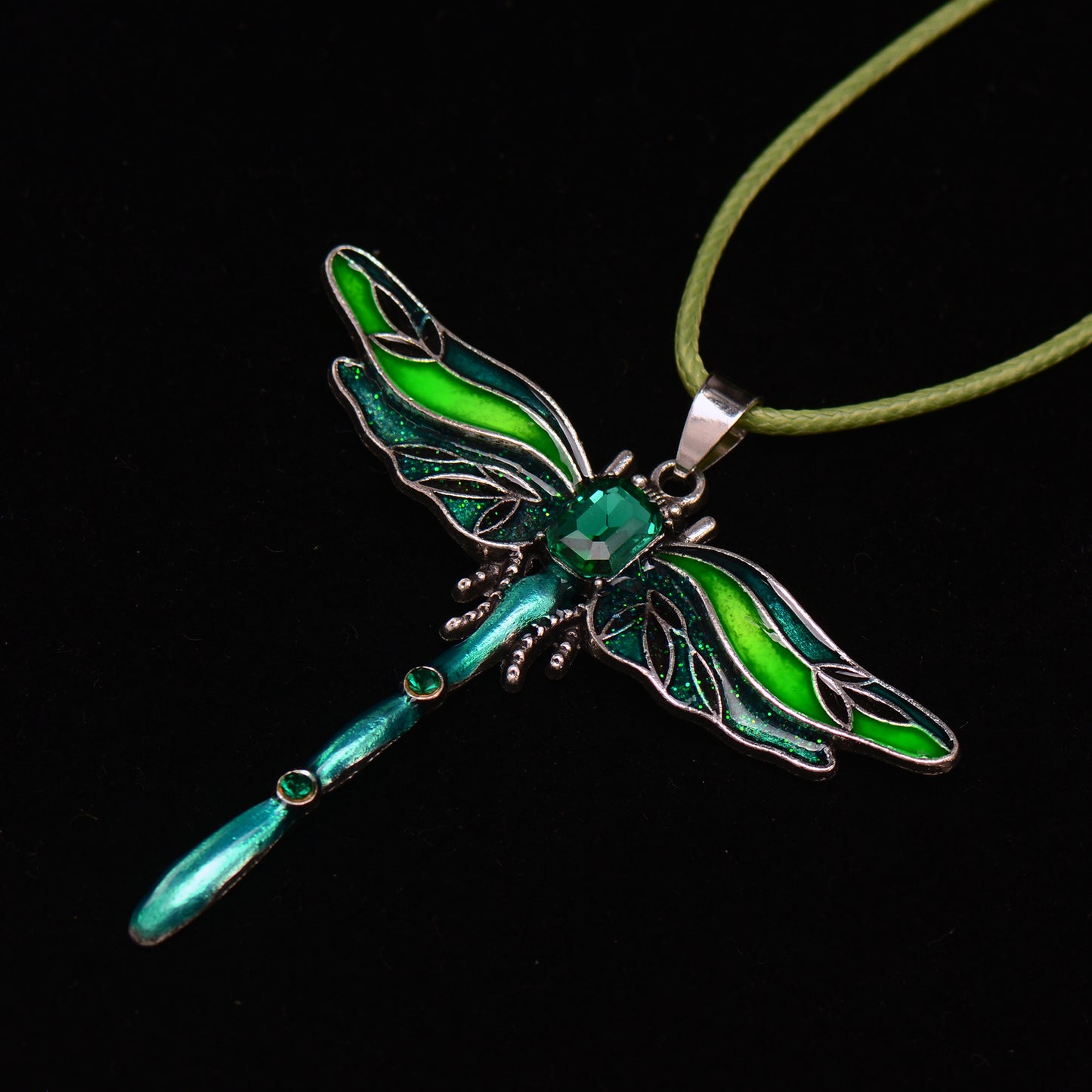 Wings of Renewal Dragonfly Crystal Necklace