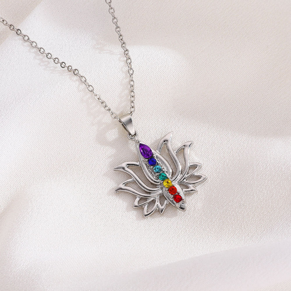 Lotus Radiance 7 Chakra Crystal Necklace