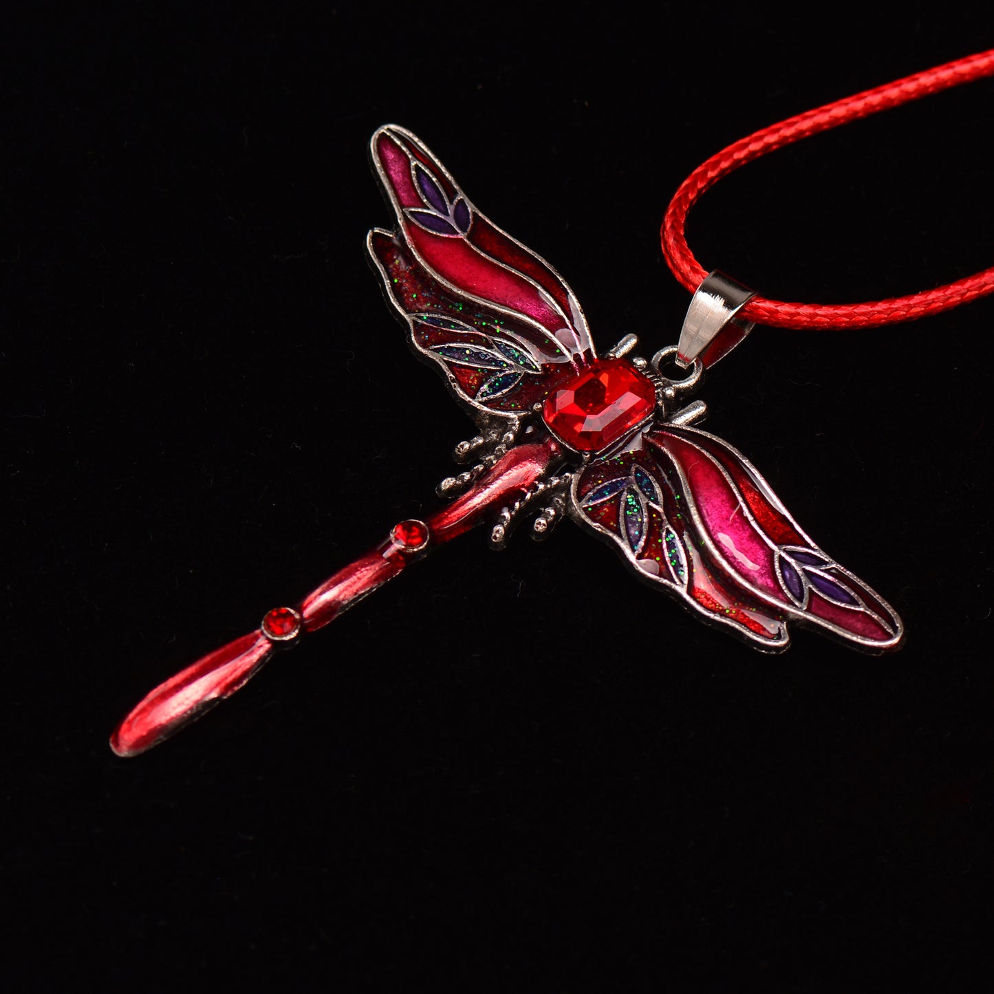 Wings of Renewal Dragonfly Crystal Necklace