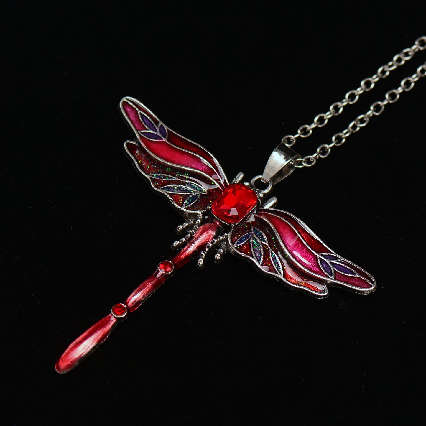 Wings of Renewal Dragonfly Crystal Necklace