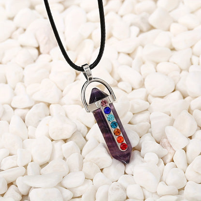 Amethyst Radiance 7 Chakras Crystal Necklace