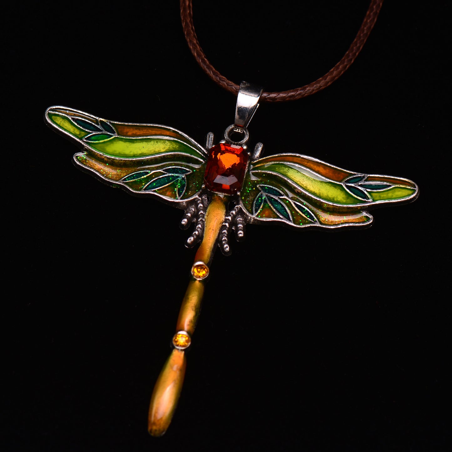 Wings of Renewal Dragonfly Crystal Necklace