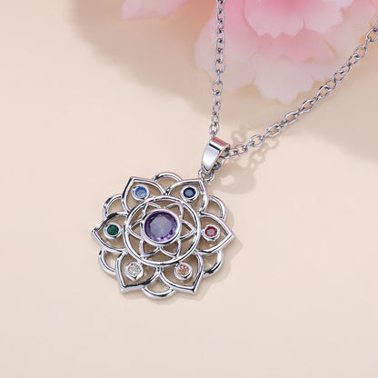 Radiant Lotus 7 Chakras Crystal Necklace