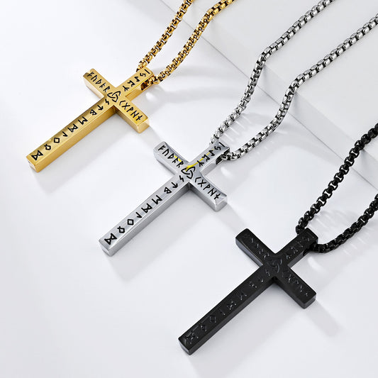 Runestone Warrior’s Cross Necklace