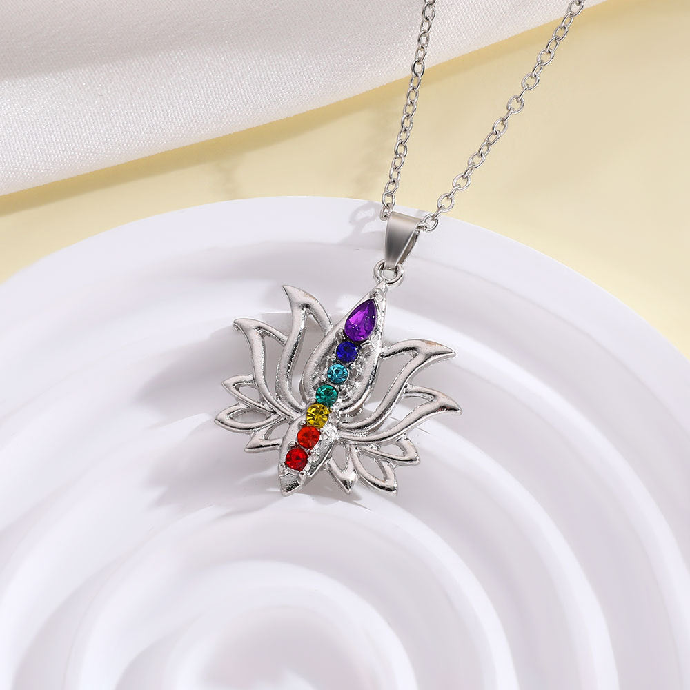 Lotus Radiance 7 Chakra Crystal Necklace