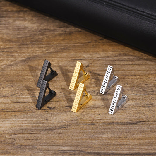 Runestone Triangle Stud Earrings