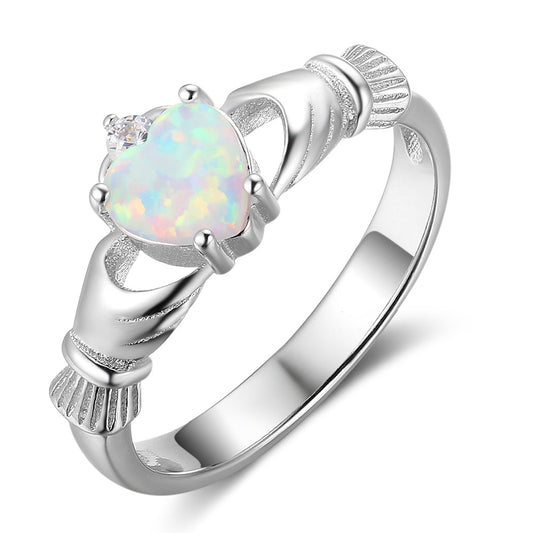 Claddagh Light Opal Ring