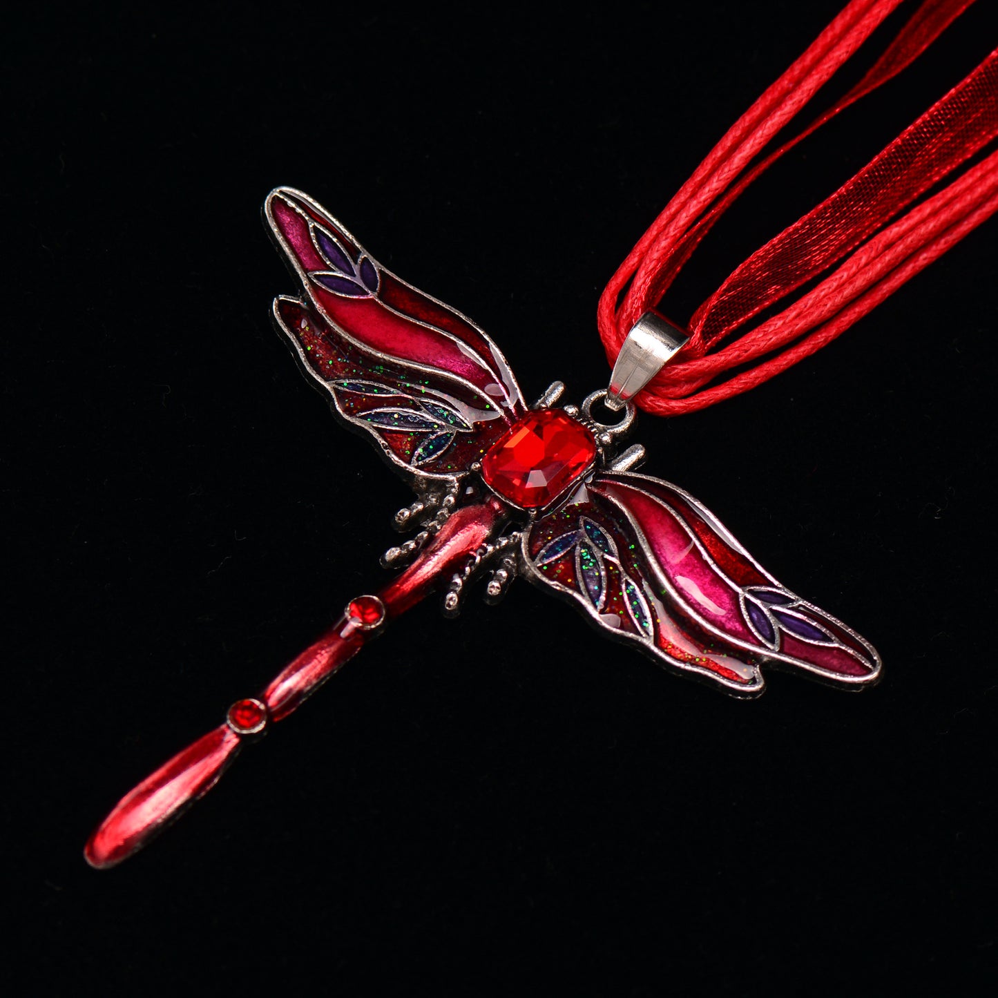 Wings of Renewal Dragonfly Crystal Necklace