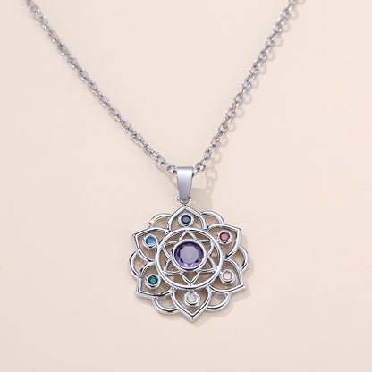 Radiant Lotus 7 Chakras Crystal Necklace