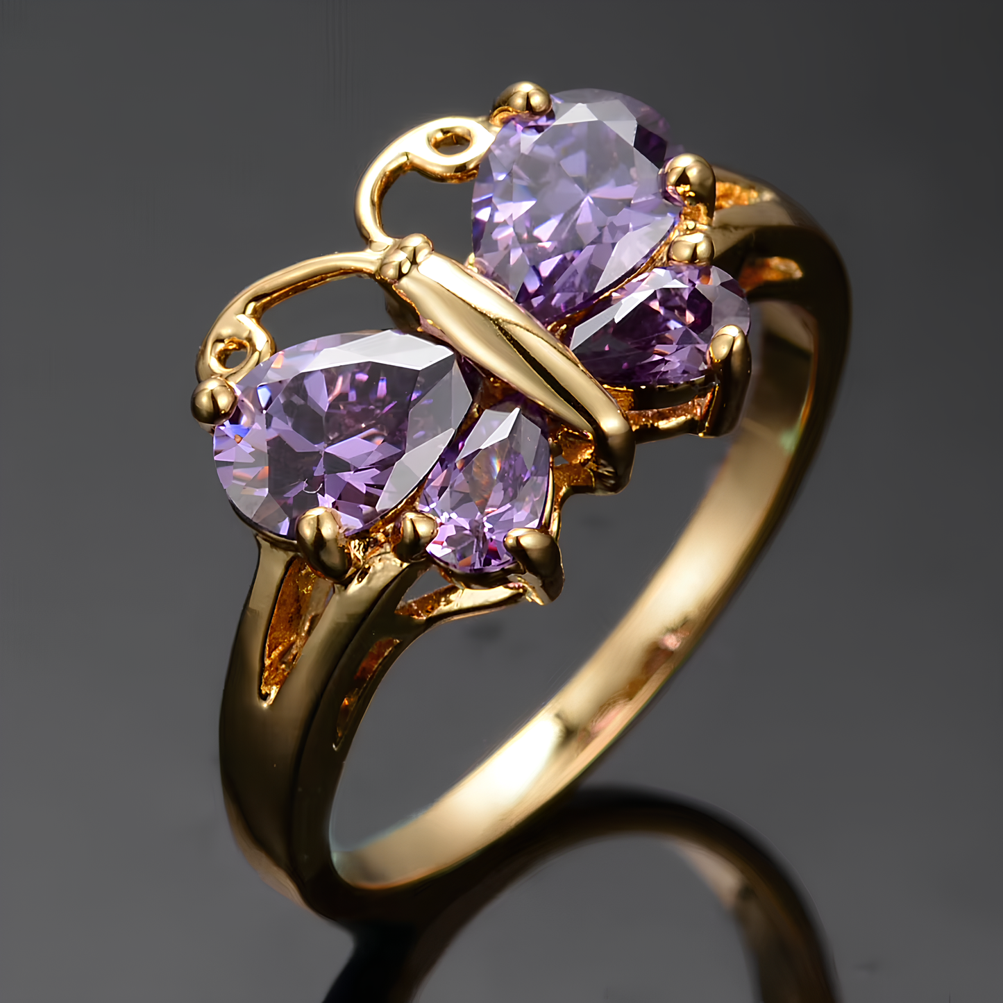 Amethyst Transformation Butterfly Ring