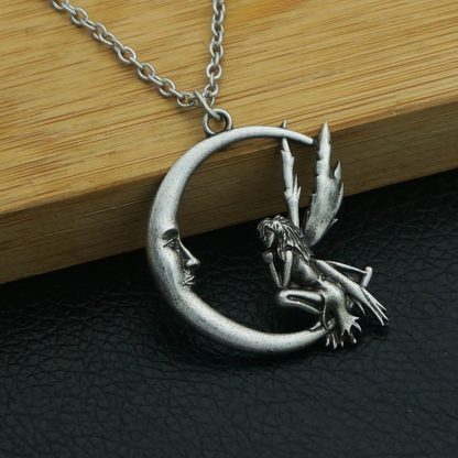 Lunar Enchantment Fairy Moon Necklace