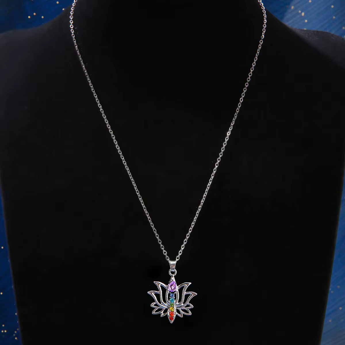 Lotus Radiance 7 Chakra Crystal Necklace