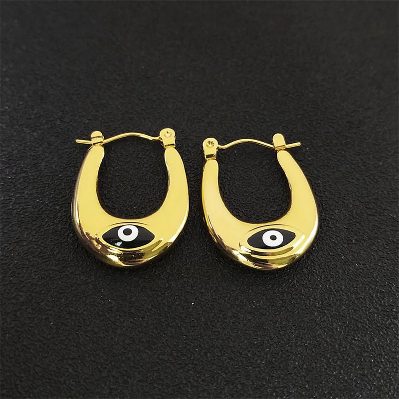 Ember Shield Evil Eye Earrings