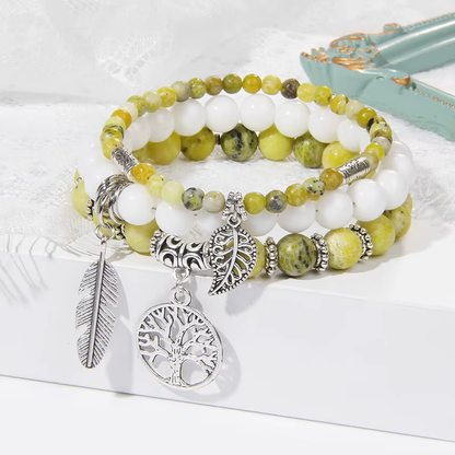 Tree of Tranquility Turquoise Crystal Bracelet Set