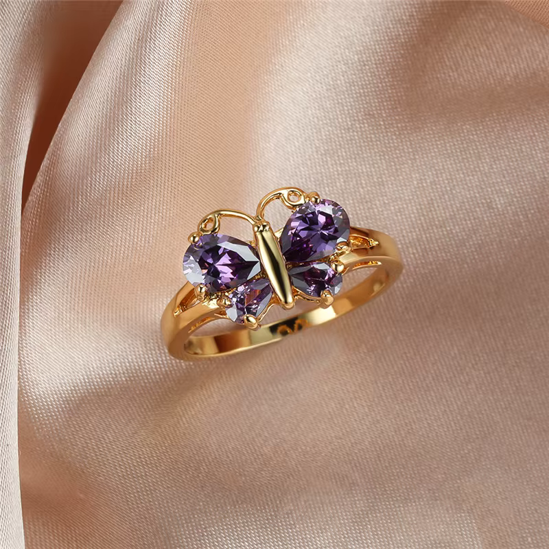 Amethyst Transformation Butterfly Ring