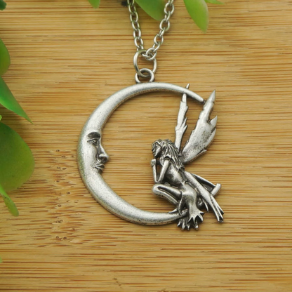 Lunar Enchantment Fairy Moon Necklace