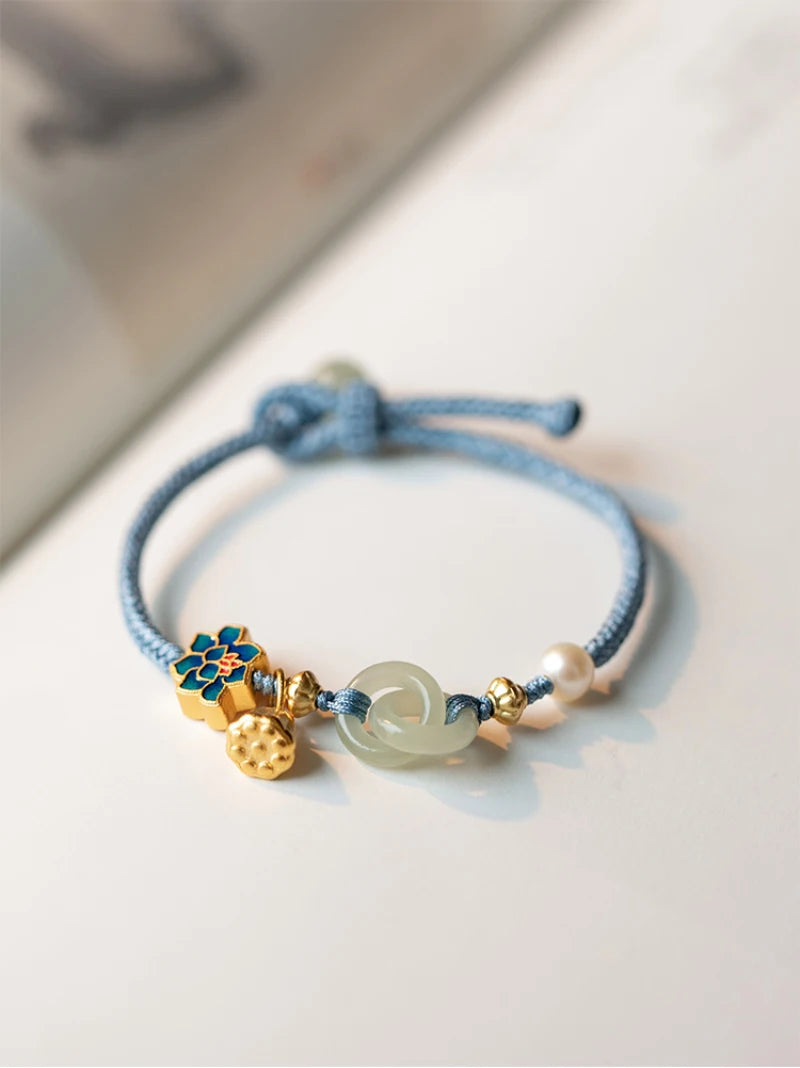 Harmony Blossom Jade Knot Bracelet