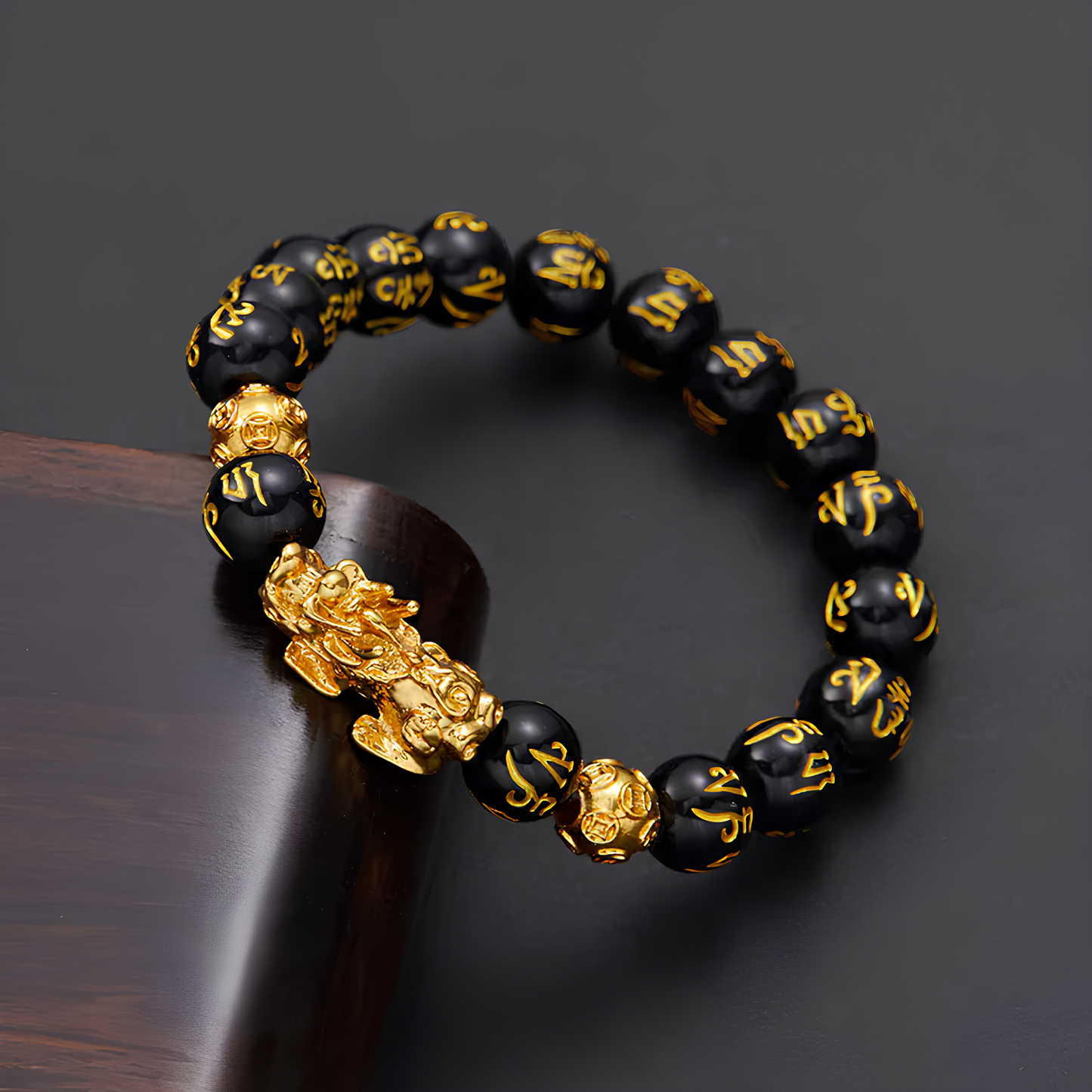 Obsidian Pi Xiu Wealth and Protection Bracelet